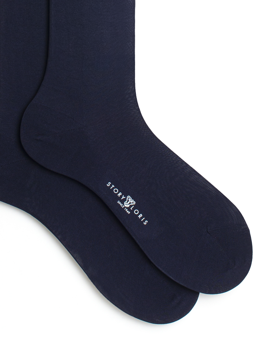 Plain knit fil d'Ecosse long sock