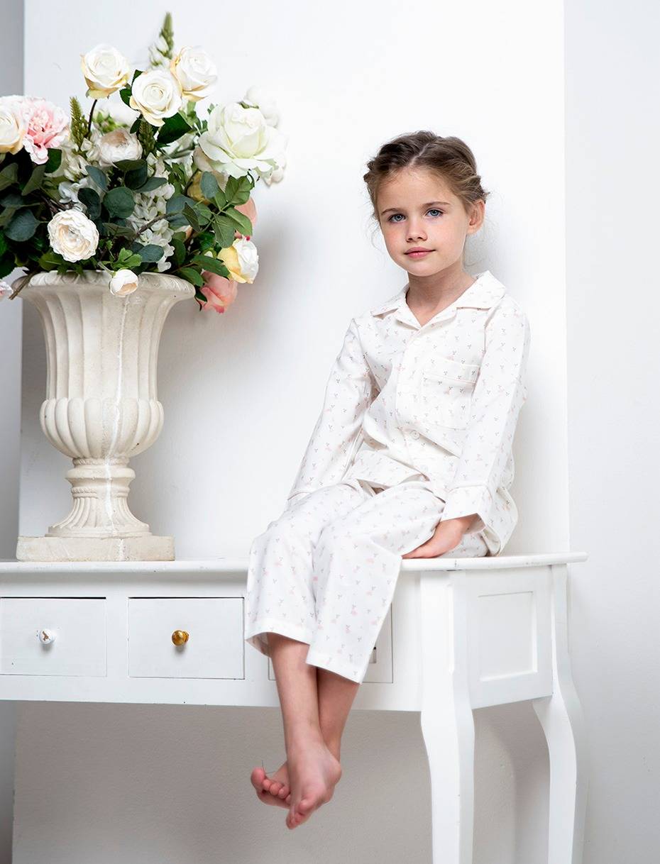 Story Loris white cotton pyjamas with patterns